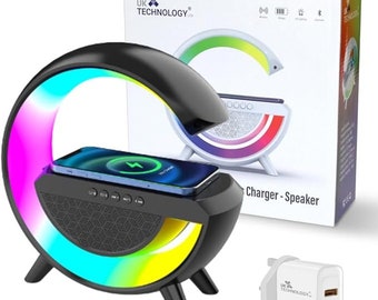 Speaker Wireless Charger LED Décor Ambient Lighting Lamp Home Gift Bedroom Aesthetic Living Space Charging Pad