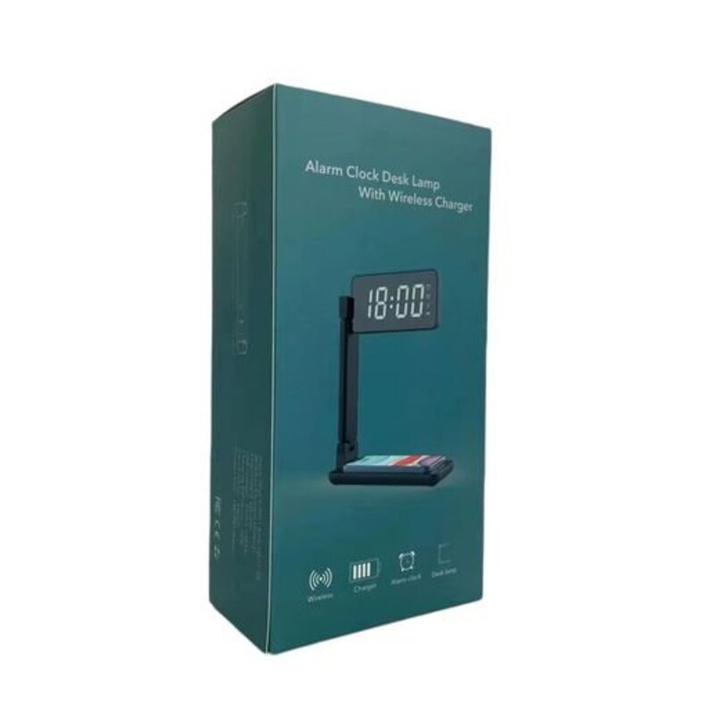 LED Desk Lamp Clock and Wireless Charging Etsy UK