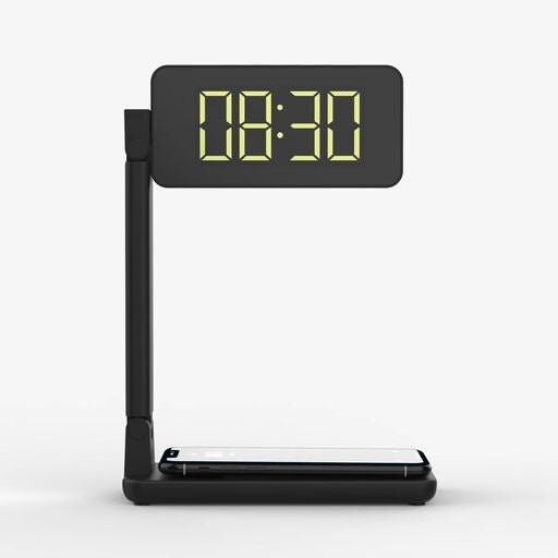 LED Desk Lamp Clock and Wireless Charging Etsy UK