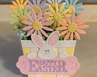 Easter Card, Bunny Card, Box Card, Easter Bunny 3D Card, Happy Easter Card, Handmade 3D Box Pop Up Greeting Card