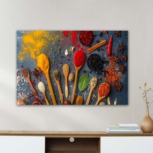 Tempered Glass Wall Art-Kitchen Wall Decor-Home Decor-Spices Wall Art Gifts for her-Kitchen Art-Kitchen Wall Art Herbs Kitchen Decor Spices