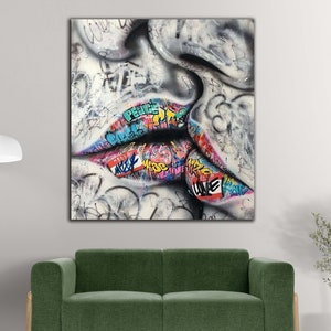 Pink Lips Glass Printing Wall Art - Glass Wall Art - Home Decoration - House Warming Gift - Interior Design Ideas