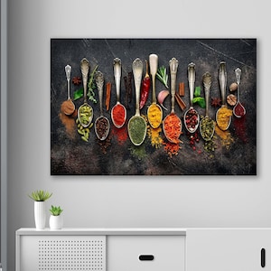 Tempered Glass Wall Art-Kitchen Wall Decor-Home Decor-Spices Wall Art Gifts for her-Kitchen Art-Kitchen Wall Art Herbs Kitchen Decor Spices