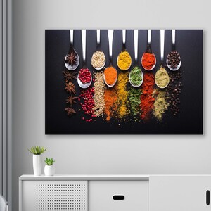 Tempered Glass Wall Art-Kitchen Wall Decor-Home Decor-Spices Wall Art Gifts for her-Kitchen Art-Kitchen Wall Art Herbs Kitchen Decor Spices