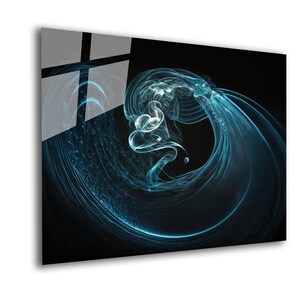 Impression d&#39;art mural abstrait en verre trempé, art mural extra large, art du verre moderne, cadeau de Noël