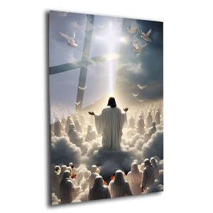 Jesus Tempered Glass Wall Art: Religious Home Decor