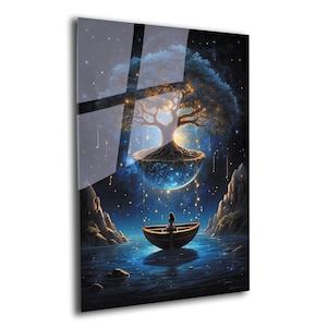 Tempered Glass Wall Art-Stained Wall Art -Life of Tree Wall Decor-Glass Printing -Large Wall Art-Wall Hangings-Stained Window Decor