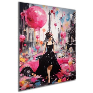 Banksy Audrey Hepburn Graffiti Art: Paris Eiffel Tower Tempered Glass Print