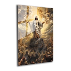 Jesus Tempered Glass Wall Art, Christ Wall Art, Jesus of Nazareth, Stained Glass Art, Glass Printing Wall Art Decor, Religious Wall Art Gift