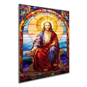 Jesus Tempered Glass Wall Art, Christ Wall Art, Jesus of Nazareth, Stained Glass Art, Glass Printing Wall Art Decor, Religious Wall Art Gift