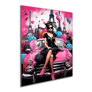 Banksy Audrey Hepburn Graffiti Tempered Glass Wall Art: Paris Eiffel Tower