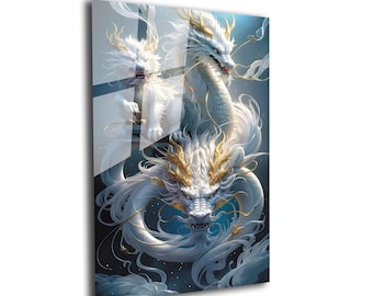 Gehärtetes Glas Dragon Wandkunst: Glasmalerei