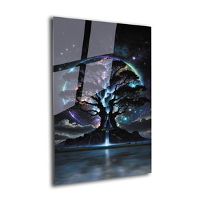 Tempered Glass Wall Art-Stained Wall Art -Life of Tree Wall Decor-Glass Printing -Large Wall Art-Wall Hangings-Stained Window Decor