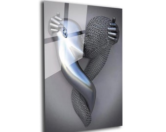 Tempered Glass Wall Art: Abstract Sculpture, Modern Home Decor