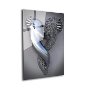 Tempered Glass Wall Art: Abstract Sculpture, Modern Home Decor
