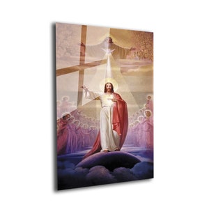 Jesus Tempered Glass Wall Art, Christ Wall Art, Jesus of Nazareth, Stained Glass Art, Glass Printing Wall Art Decor, Religious Wall Art Gift