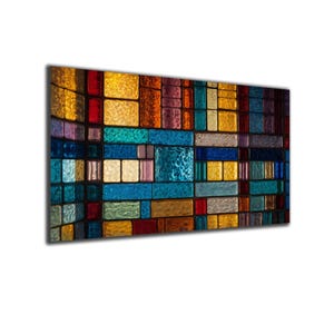 Tempered Glass Wall Art: &quot;Lumirock&quot; Abstract Fractal, Shatterproof