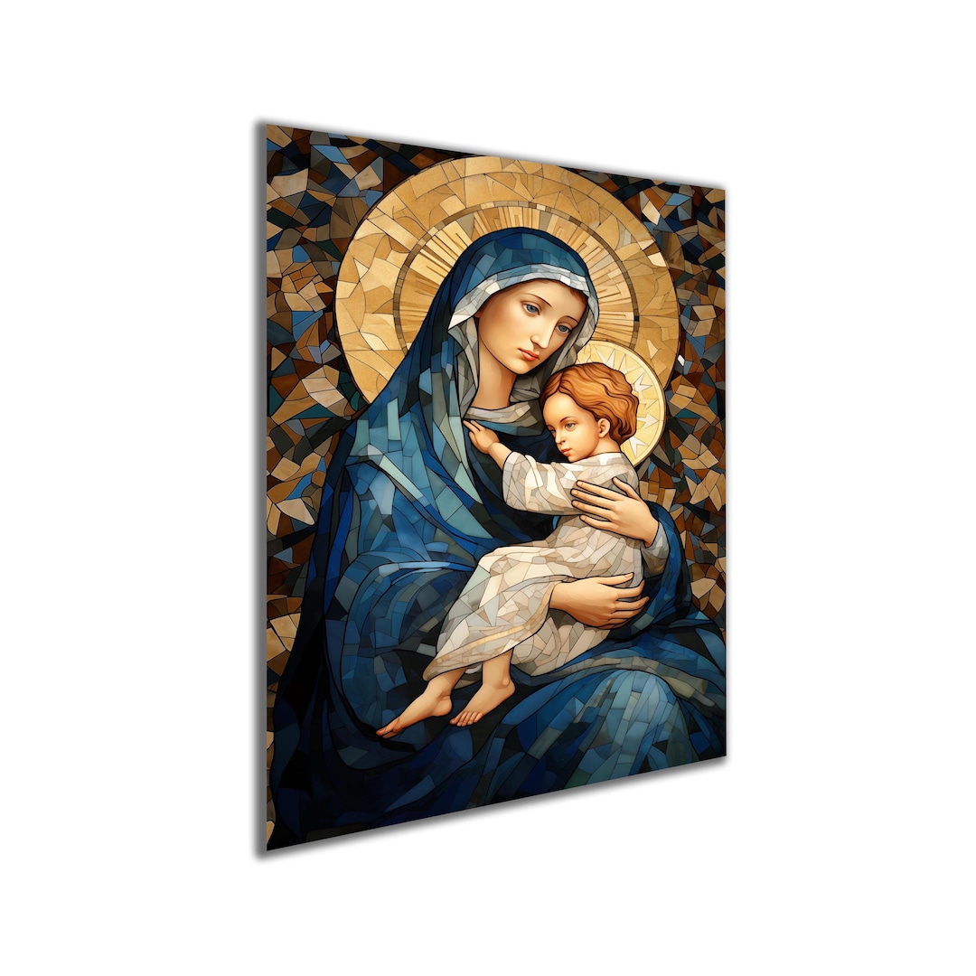 Virgin Mary and Child Painting: Textured Catholic Wall Art - Etsy