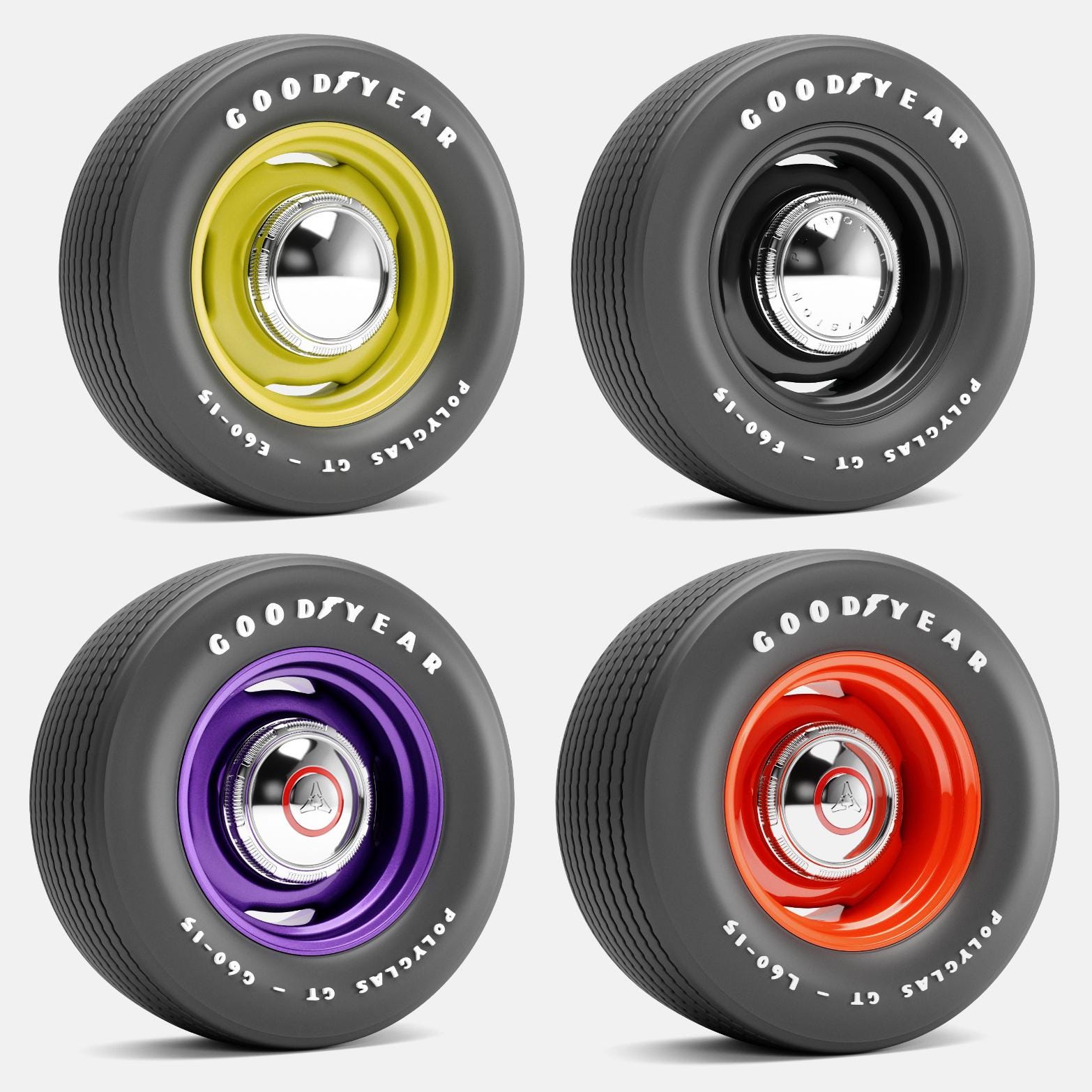 STL Files, Mopar Steelie Wheels & Goodyear Polyglas GT Tires, 15 Inch ...