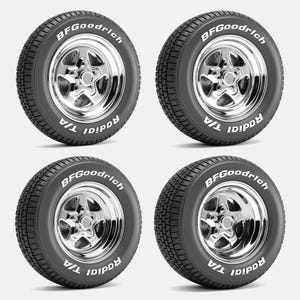 Archivos STL, ruedas Weld Pro Star y neumáticos BFGoodrich Radial T/A de 15 pulgadas (descarga digital)