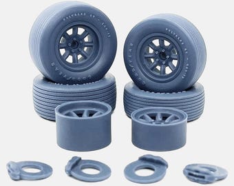 Resin 21/20 Inch halibrand Eleanor  Model Car Wheels/tires 1/24 Scale