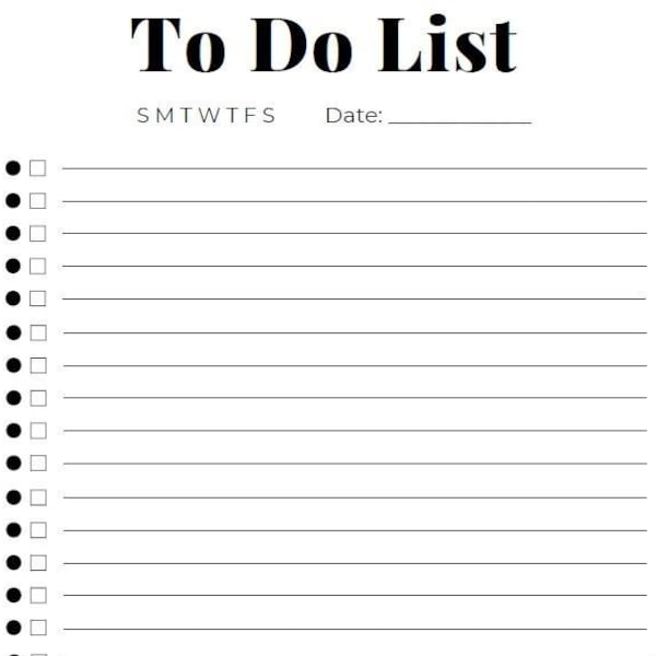 Minimalist To Do List, Printable To Do List, Printable Daily Planner, Task Tracker, Simple Task List Template....get organized!