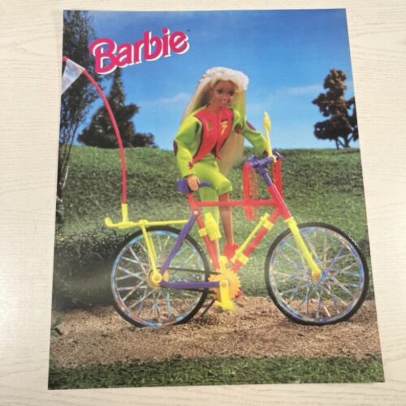 Vintage Barbie Poster Bike Riding 1995 Bicycle - Etsy UK
