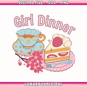 Cena de niña svg png diseño para camisas, bolsos, cena de niña de moda svg, amantes del té svg, pastel lindo png, reina de la cafeína svg, frase divertida svg,