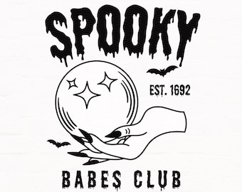 Spooky Babes Club SVG, Halloween Svg, Spooky Svg, October 31, Retro Halloween Shirt Svg, Png, Svg Files For Cricut