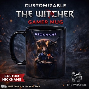 Personalizowany kubek dla gracza Wiedźmin Geralt | Kubek do kawy dla graczy 11 uncji