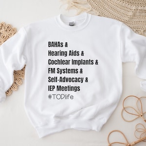 TOD Crewneck Sweatshirt, DHH Teacher Sweatshirt, Itinerant TOD Sweatshirt, Deaf Education Sweatshirt