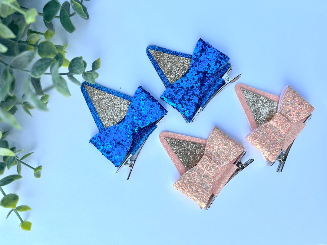 Bluey Inspired Ear Hair Clips Hair Clip Ears Blue Dog Ears Etsy