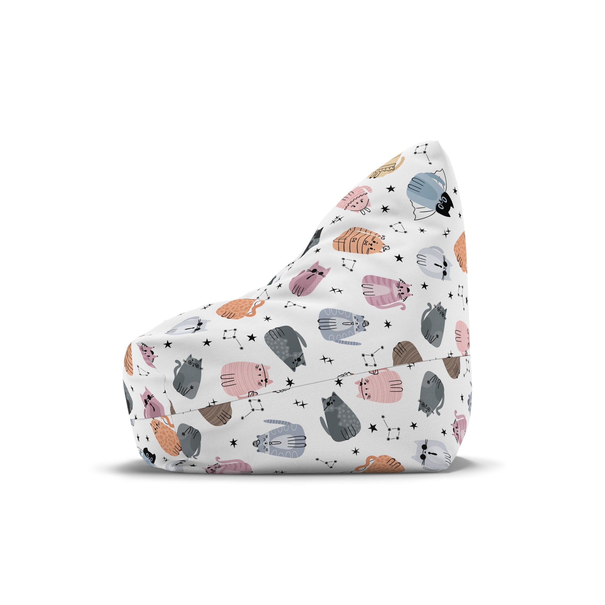 Cat Pattern Bean Bag Chair Cover, Cat Design Bean Bag Cover, Cat