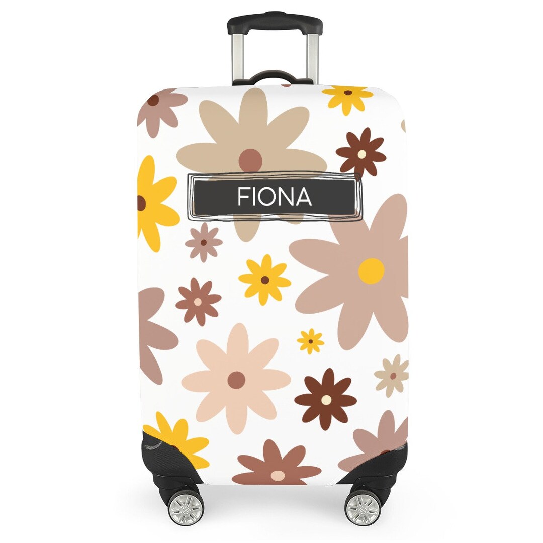 Personalized Name Funky Retro Suitcase Cover Traveling Etsy