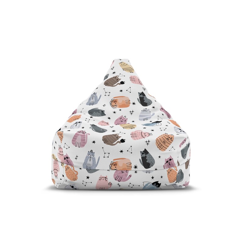Cat Pattern Bean Bag Chair Cover, Cat Design Bean Bag Cover, Cat