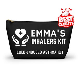 Kit d'inhalateur pour asthme provoqué par le froid pour enfants et adultes Organisateur de pochette médicale personnalisé Sac d'urgence personnalisé pour voyage Emma Design