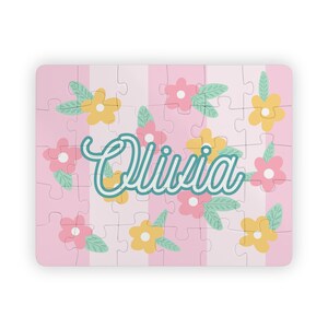 Custom Kids Puzzle, Personalized Gift for Child, Flower Puzzle, Kids Gift, Personalized Puzzle, Girl Birthday Party Gift, Birthday Girl Gift