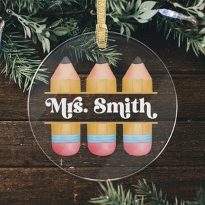 Teacher Appreciation Gift | Christmas Gift for Teacher | Personalized Teacher Ornament | Custom Teacher Gift | Xmas Gift for Teacher