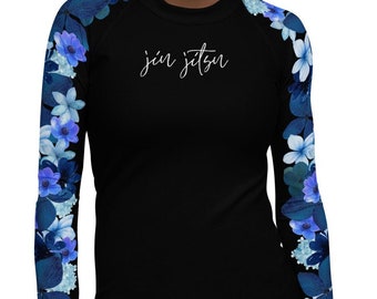 Blue Belt Rash Guard BJJ Rash Guard Women's JIu Jitsu Rash Guard Ladies BJJ Rash Guard Blue Belt Ranked Rash Guard No Gi