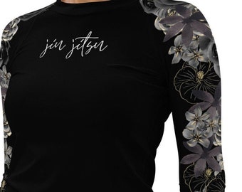 Black Belt Rash Guard BJJ Rash Guard Women's JIu Jitsu Rash Guard Ladies BJJ Rash Guard Black Belt Ranked Rash Guard No Gi