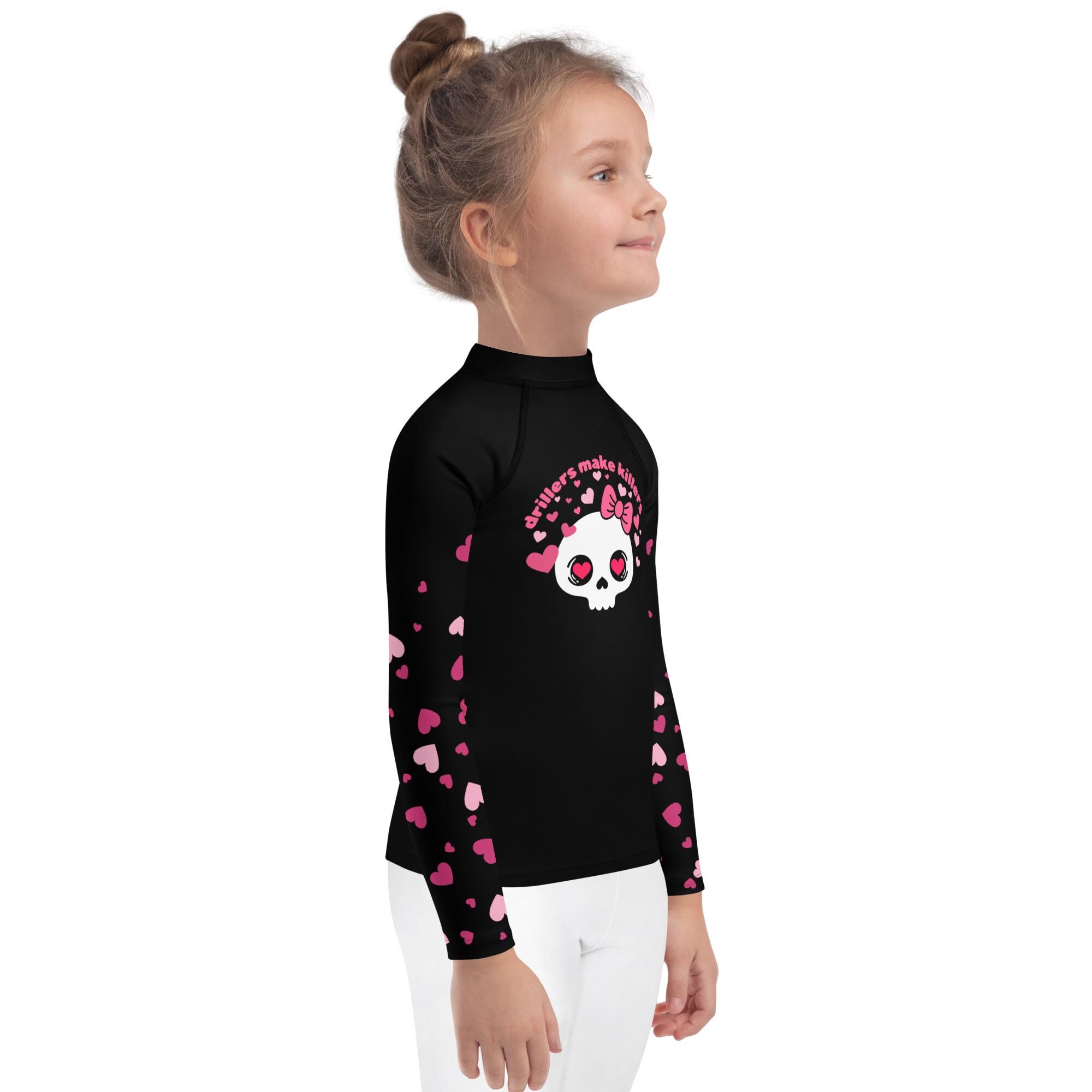 Girls Rash Guard Sizes 2T-7 Skull Rash Guard Drillers Make Killers Rash ...