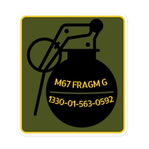 Military sticker grenade gift for military guy gift for veteran military husband gift military father birthday gift infantry grenadier M67