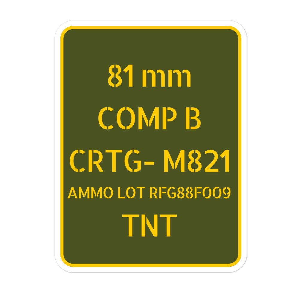 thumbnail image 2 of USMC MOS 0341 Mortarman Oval Sticker – 5" X 3.44" – Semper Fi Infantry Decal 2 of 6