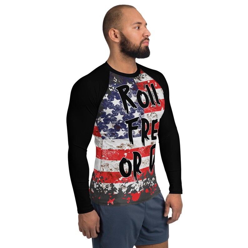 Men's American Rash Guard BJJ Rash Guard for Men Jiu Jitsu Rash Guard 'merica Brazilian Jiu