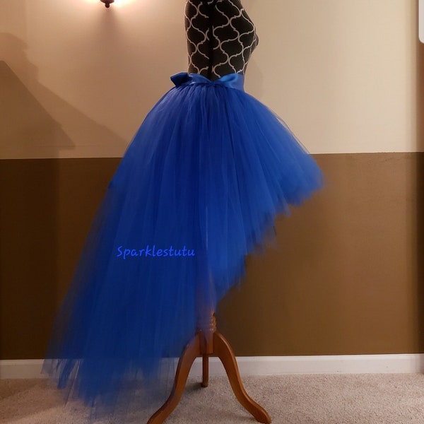 A02 Tutu taille haute bleu roi (avec doublure en satin cousue)//Jupe haute en tulle tutu enfant à adulte//(33 couleurs disponibles) Tutu d'Halloween