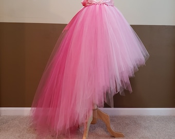 G02 Gradient color hi lo tutu in pinks/ Light to dark color skirt/ flamingo tutu costume