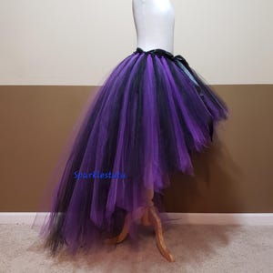B04 Black & Purple High-Low tutu (With Sewn in satin LINING)// (33 colors available) Halloween Witch Costume