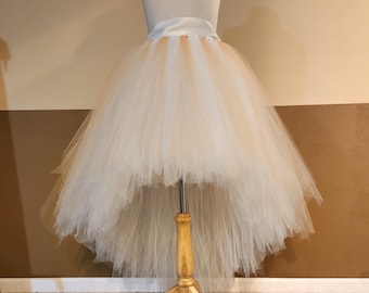 B08 White & Touch of Gold High-Low tutu (With Sewn in satin LINING)//(33 colors available) Christmas tutu