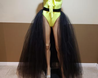 E11 Front open full length Adult tutu/ Open skirt/ Halloween tulle costume, Women's floor length tutu skirt (Children to Adult tulle tutu)