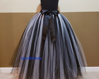 F04 Ghost tutu/ Witch tulle costume/ Halloween tulle costume,  (Children to Adult tulle tutu)